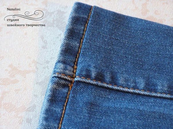 Укорачивание джинсов с сохранением вареного  края