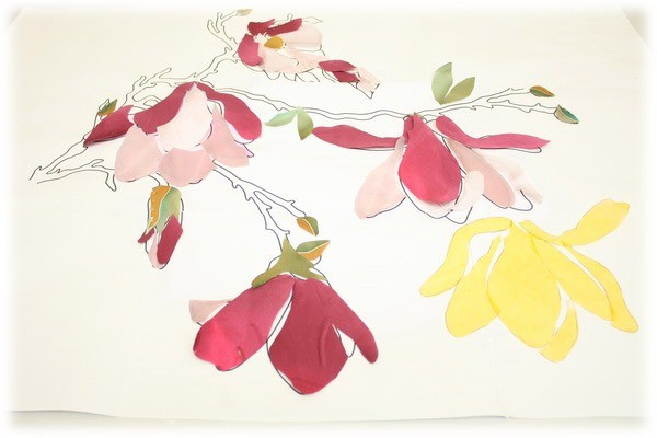 Декорируем изделия из войлока шелковыми лоскутами