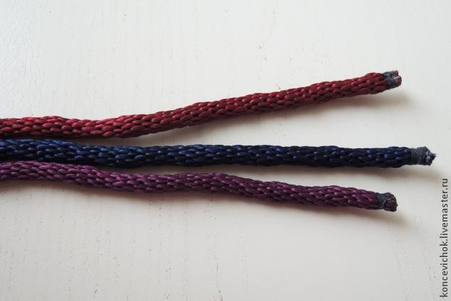 Браслет-коса из шнуров кумихимо