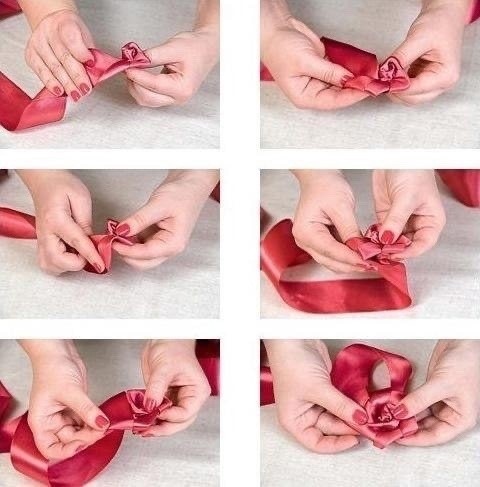 Подхват для штор из полоски роз