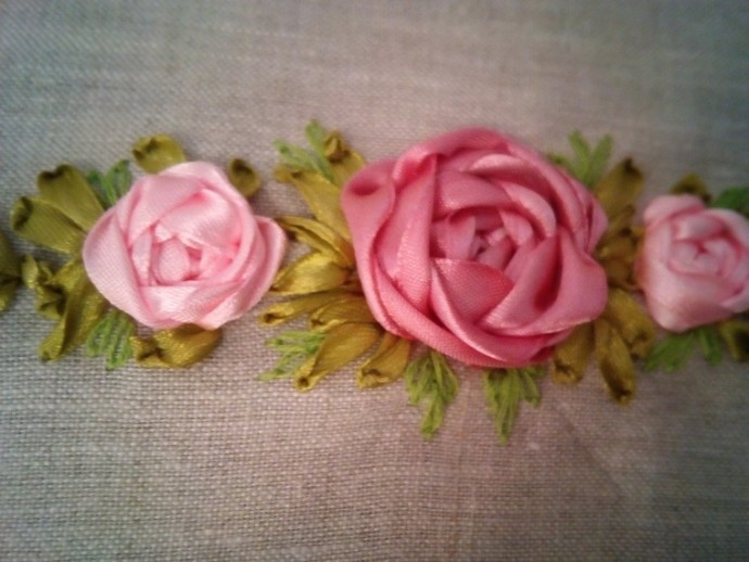 Шьем текстильную корзиночку из льна с вышивкой лентами