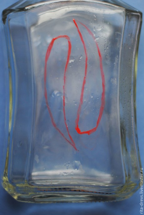 Роспись бутылки акриловыми красками