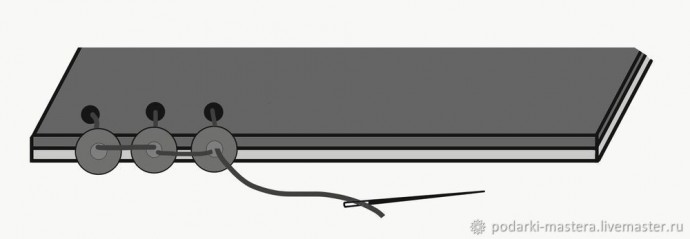 Создание колье с лентой шибори