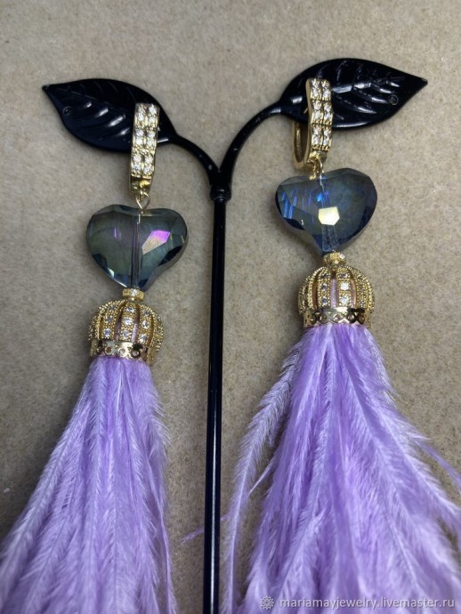 Воздушные серьги-пёрышки