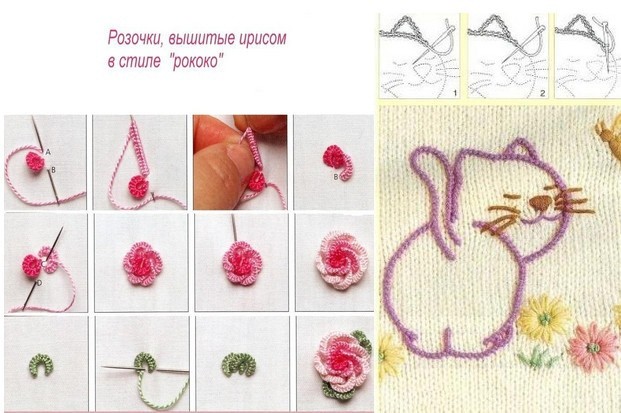 Простая, но такая эффектная вышивка по трикотажу