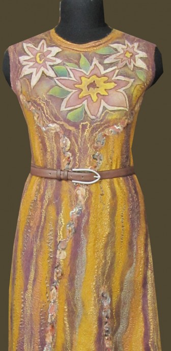 Длинная юбка в двух техниках: валяния и пэчворк