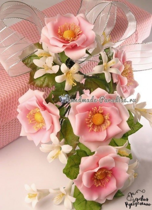 Цветочная композиция из холодного фарфора: мастер - класс