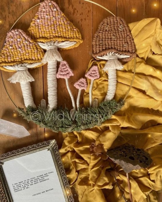 Грибочки из пряжи: идеи для творчества