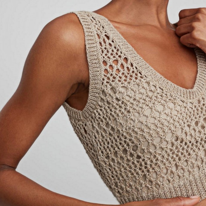 Топ и кардиган на основе льна и шелка