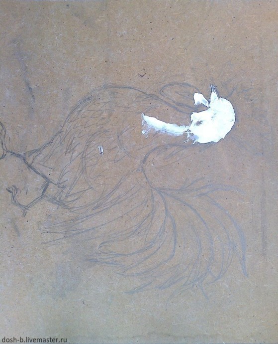 Пишем маслом петушка