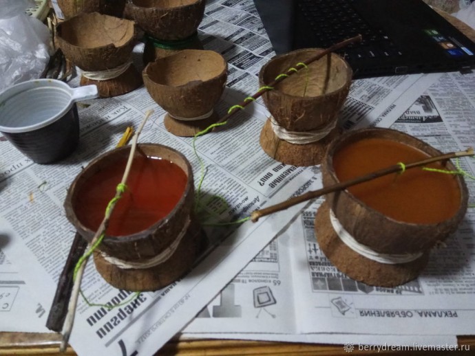 Ароматные свечи из кокоса