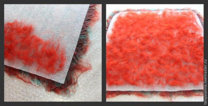 Валяная шапка "Коралловый риф"