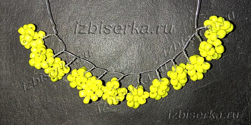 Мимоза из бисера: мастер-класс