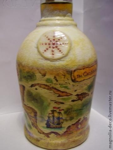 Декорирование бутылки "В поисках забытых сокровищ"