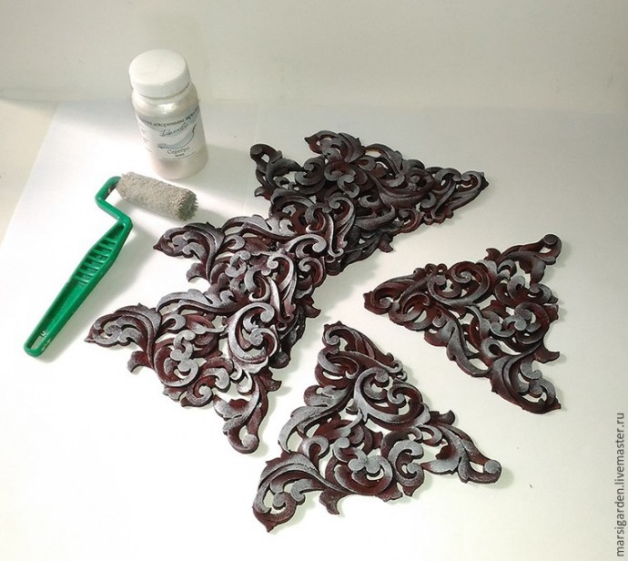 Декорирование сумки объемным гибким орнаментом