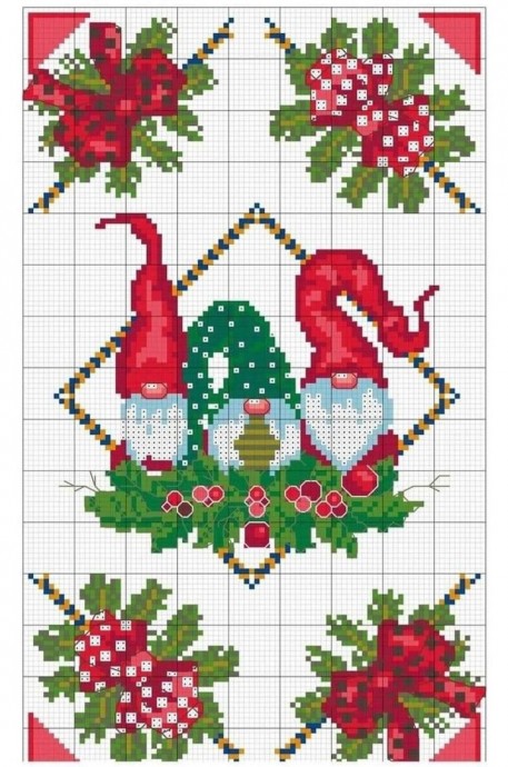 Новогодняя вышивка с гномами