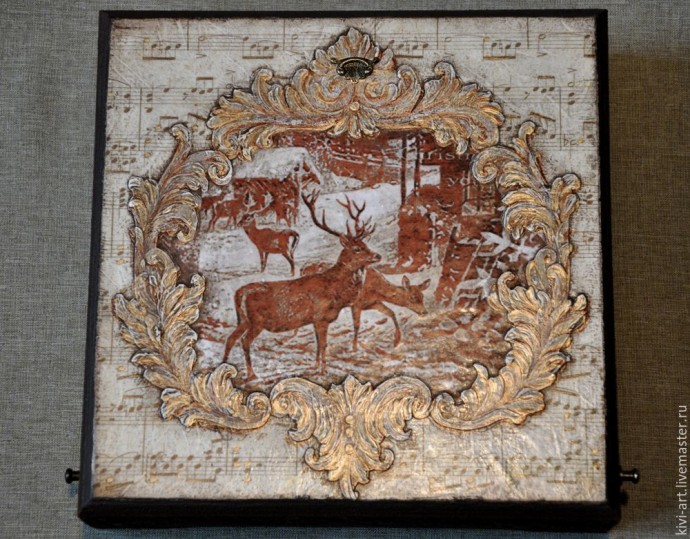 Декорируем чайную коробку "В старом шале": часть 5