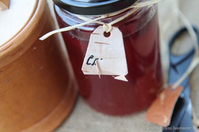 Делаем из бересты многоразовые бирки