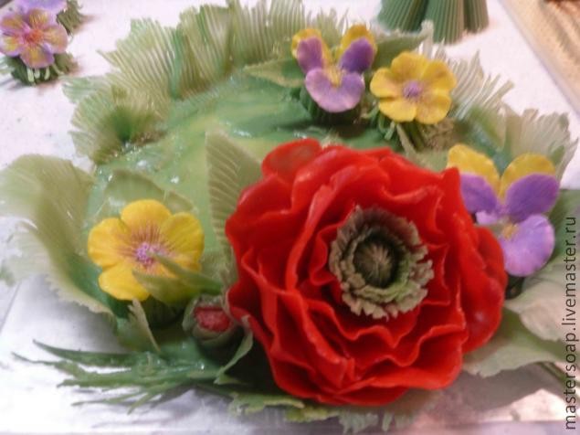 Мастер-класс мыльного букета "Цветочная поляна": часть 2