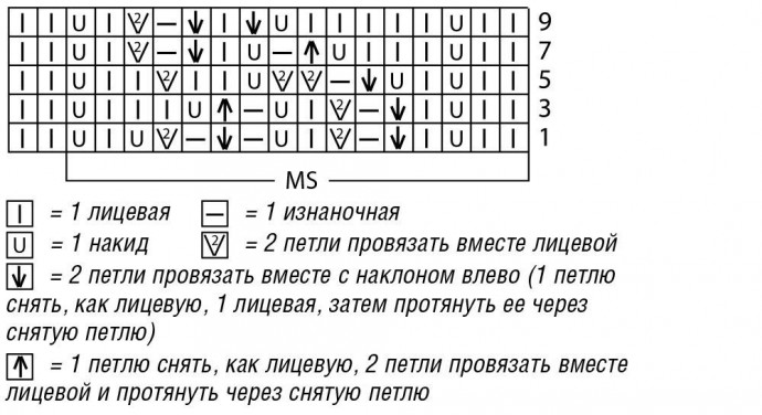 Трехцветный топ с ажурными листьями