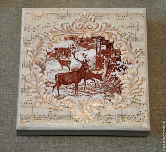 Декорируем чайную коробку "В старом шале": часть 3