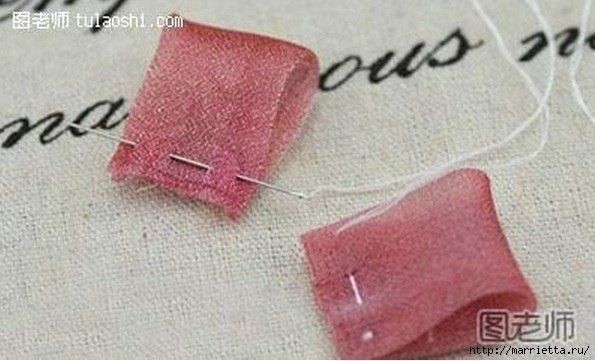 Цветы из органзы или шифона: мастер-класс