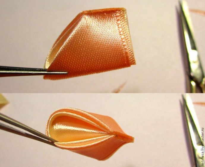 Создаем резиночку для волос в технике канзаши: часть 2