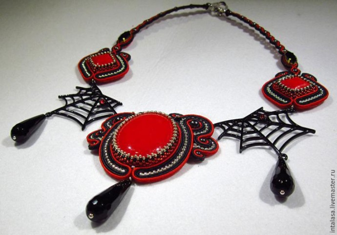 Создаем колье в технике сутажной вышивки: часть 6