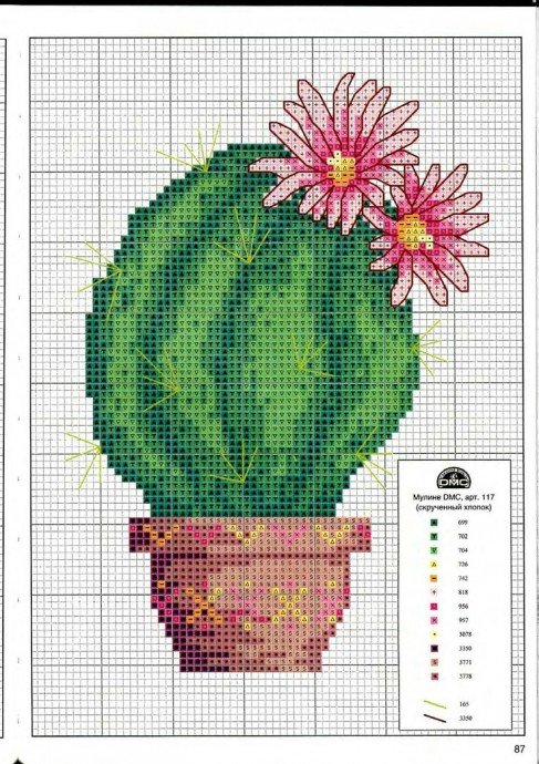 Вышивание кактусов