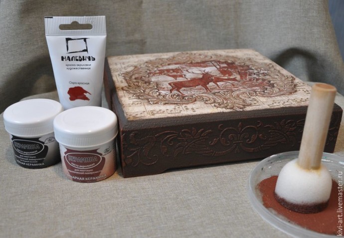 Декорируем чайную коробку "В старом шале": часть 4