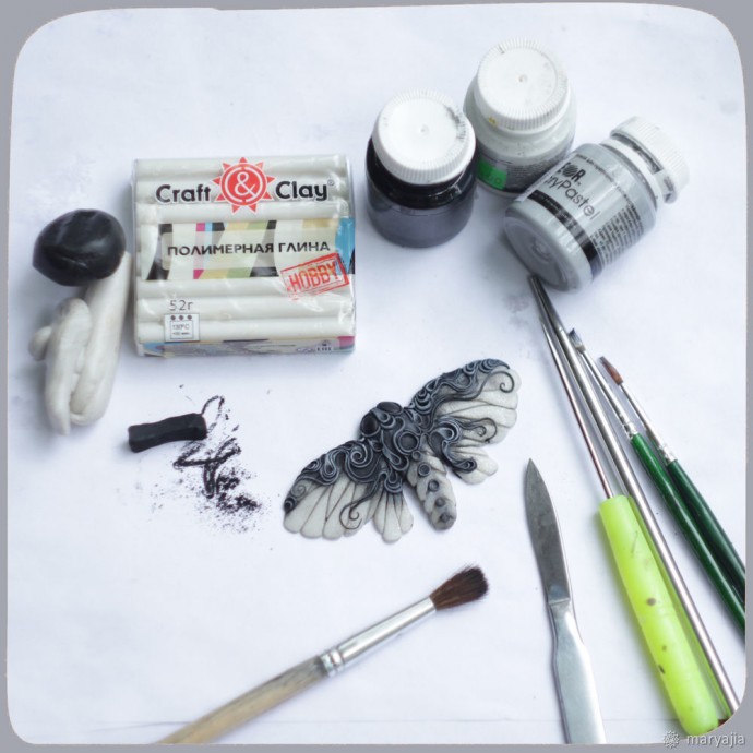Лепим бабочку из полимерной глины: часть 1