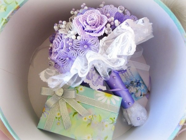 Свадебный букет из бисера: мастер-класс