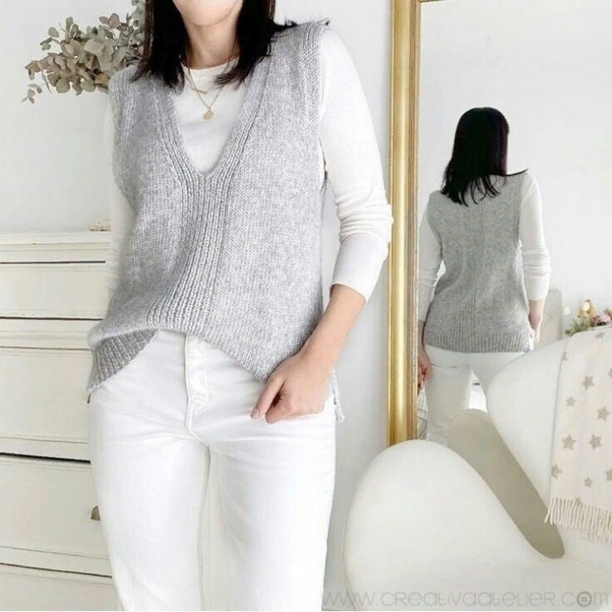 Жилет спицами