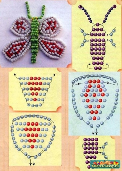 ​Красивая бабочка из бисера