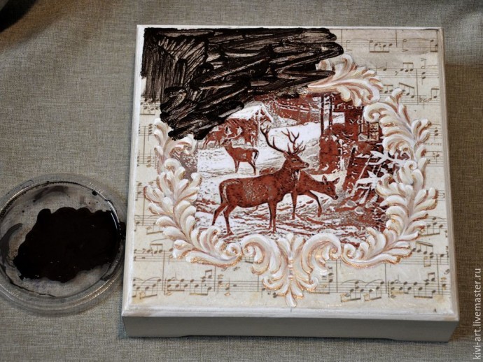 Декорируем чайную коробку "В старом шале": часть 3