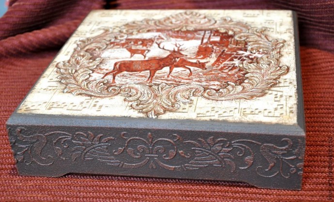 Декорируем чайную коробку "В старом шале": часть 5