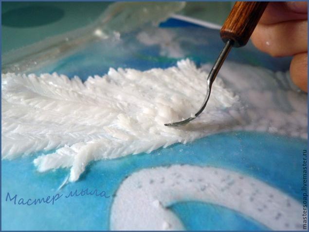 Мастер-класс по созданию мыльной картины "Белый лебедь": часть 2