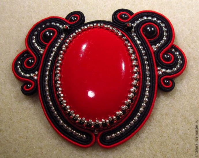 Создаем колье в технике сутажной вышивки: часть 3