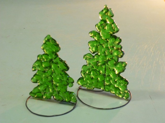 Ёлочки из стеклянной бутылки: часть 3