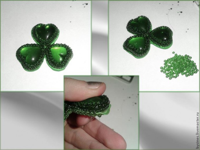 Процесс создания броши "Трилистник": часть 2