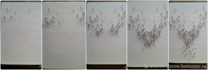 Контурный олень в технике String Art