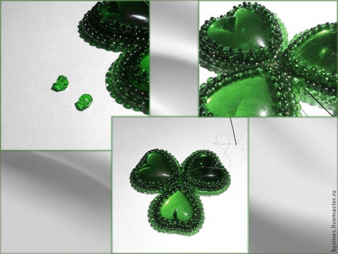 Процесс создания броши "Трилистник": часть 2