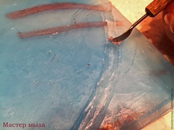 Мастер-класс по мыльной картине "Снегирь": часть 3