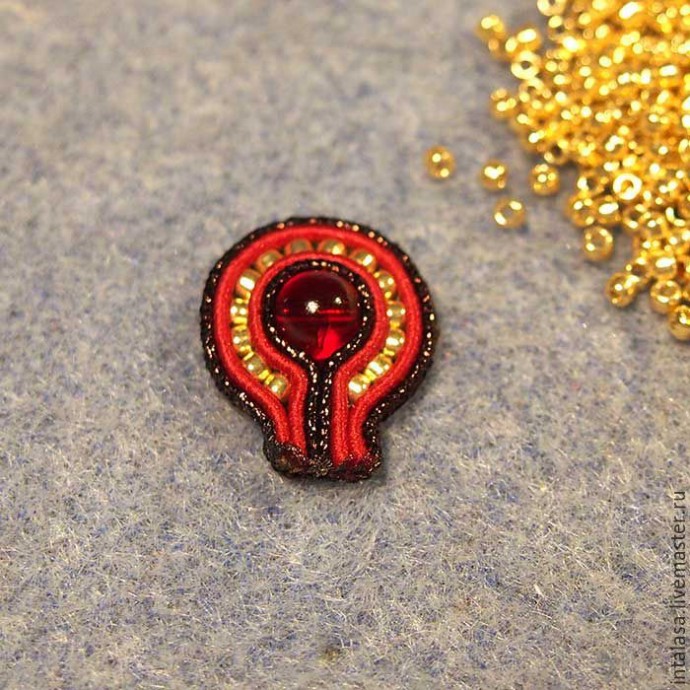 Делаем сутажную брошь "Аленький цветочек": часть 2