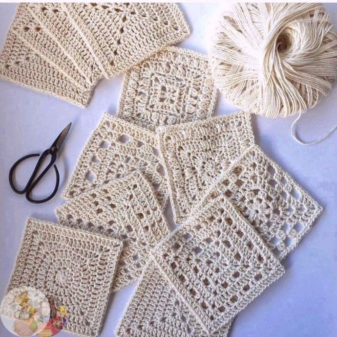 Разные квадратные мотивы крючком