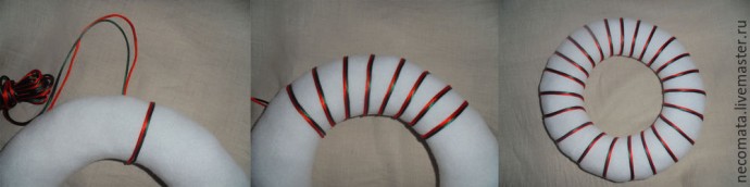 Текстильный новогодний венок