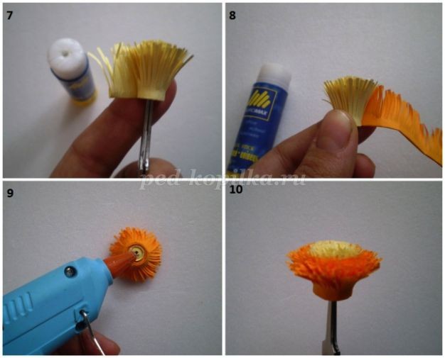 Топиарий из бумажных цветов в технике квиллинг