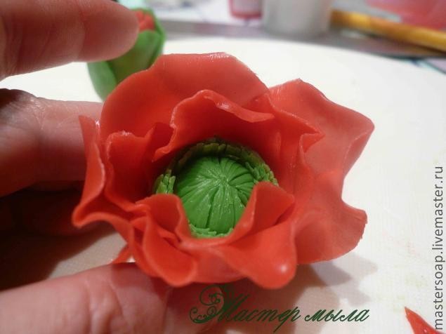 Мастер-класс по мыльной композиции "Красный мак": часть 5