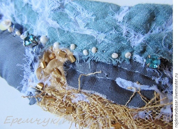 Делаем текстильное колье в технике крейзи: часть 3
