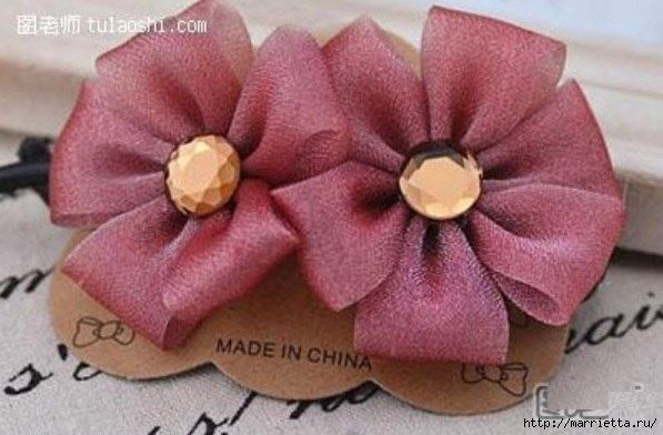 Цветы из органзы или шифона: мастер-класс